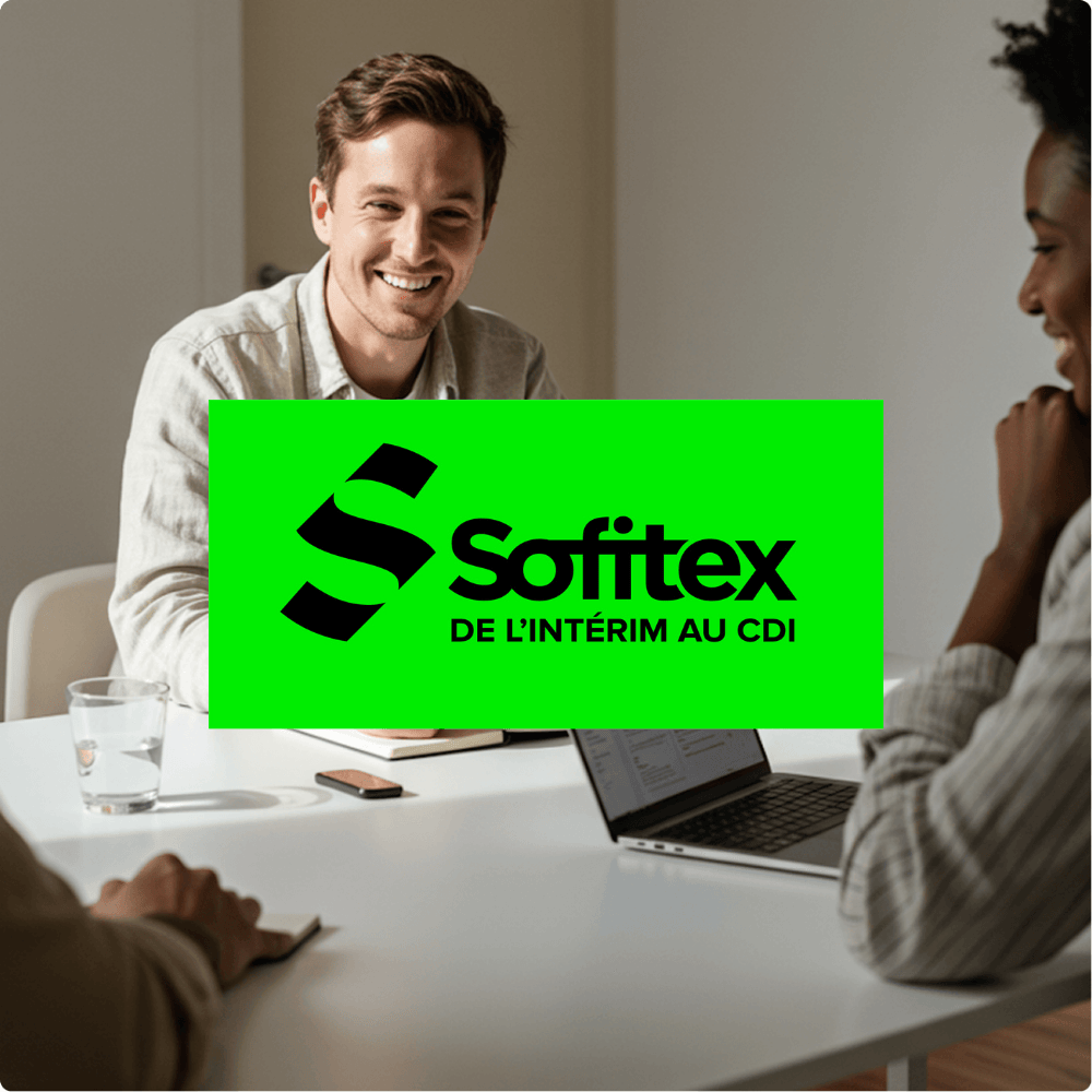 Entretien de recrutement avec candidat souriant chez Sofitex